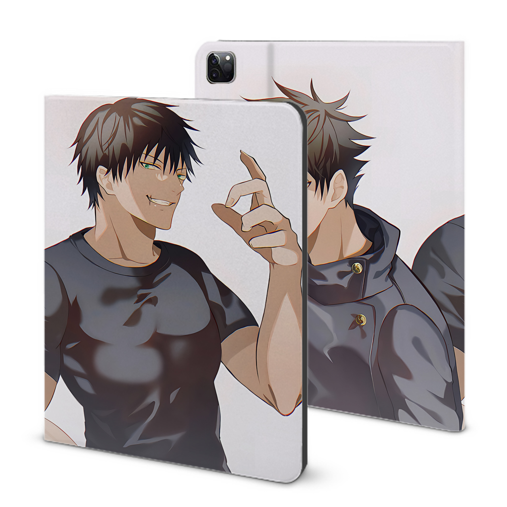 （画像用） 呪術廻戦 Jujutsu Kaisen IPad ケース ブック型 PUレザー TPU 耐衝撃 軽量 薄型 ペン収納なし 全面保護 IPad 各モデル対応